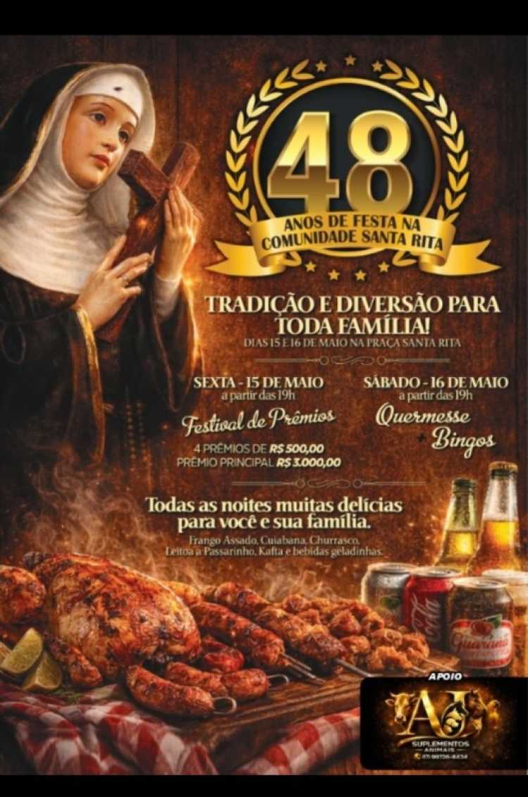 Quermesse em Louvor a Santa Rita de Cássia - 2026
